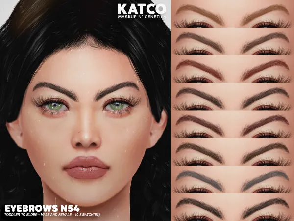 Alpha katco eyebrows n54 - The Sims 4 Custom Content