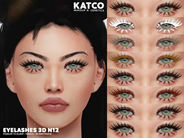 Mix katco eyelashes 3d n12 - The Sims 4 Custom Content
