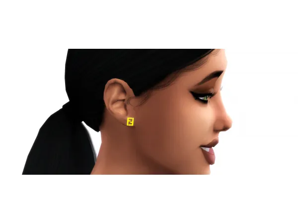 Alpha Fendi Stud Earrings by simmerkatex - The Sims 4 Custom Content