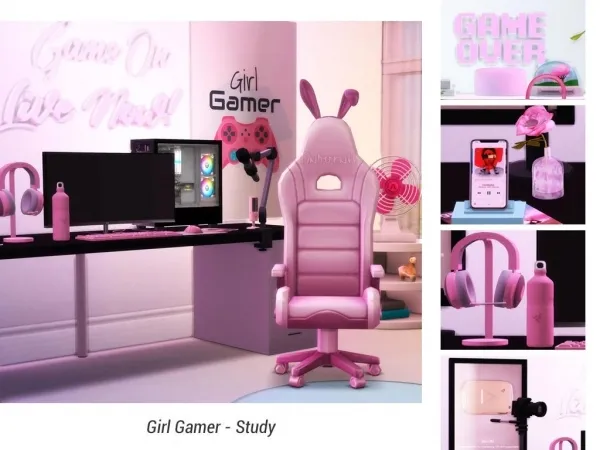 Alpha Girl Gamer Study by Architecture_Sims - The Sims 4 custom content