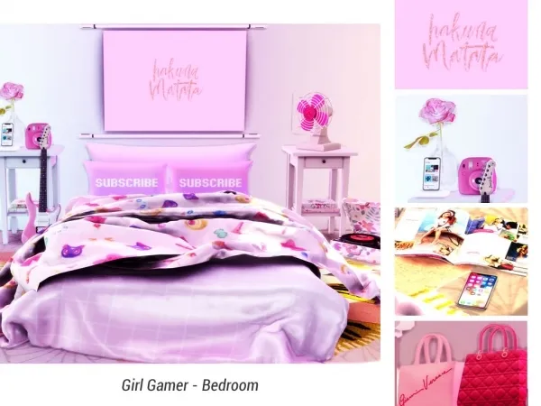 Mix Girl Gamer Bedroom - The Sims 4 Custom Content