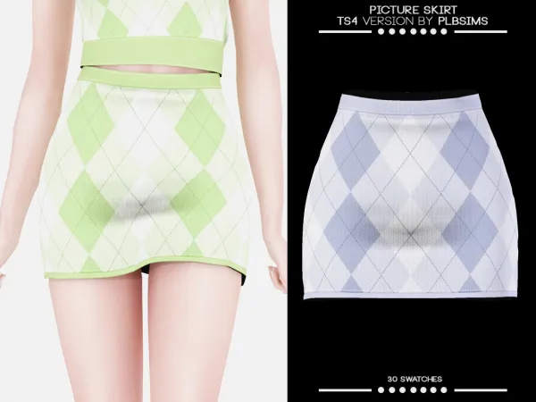 Alpha Picture Skirt - The Sims 4 Custom Content