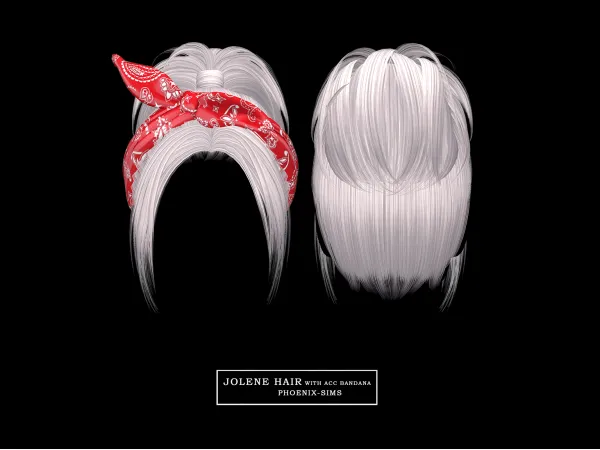 Alpha Jolene Hair with ACC Bandana - The Sims 4 Custom Content