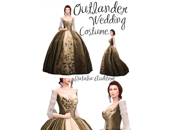 Alpha Outlander wedding dress - The Sims 4 Custom Content