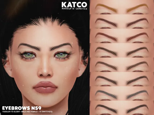 Alpha katco eyebrows n59 - The Sims 4 Custom Content