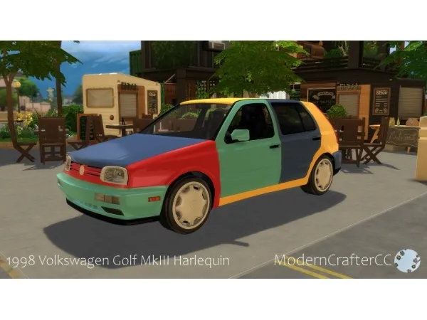 Mix 1996 Volkswagen Golf MkIII Harlequin - The Sims 4 Custom Content