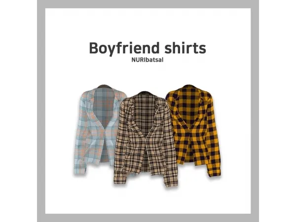 Alpha nuribatsal Boyfriend shirts - The Sims 4 Custom Content