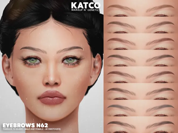 Alpha katco eyebrows n62 - The Sims 4 Custom Content
