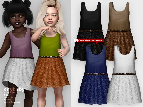 Mix crybaby romantic roses dress by crybaby - The Sims 4 Custom Content
