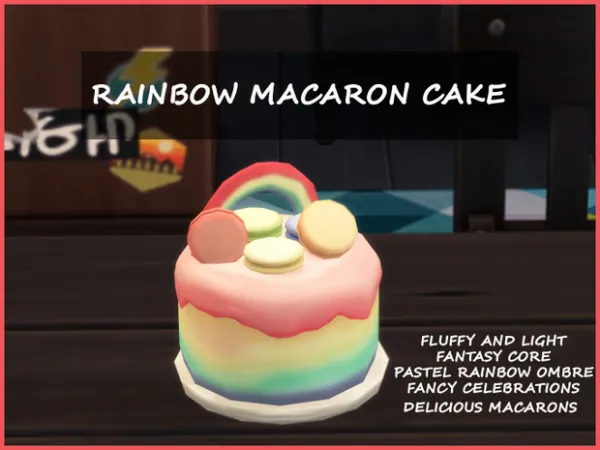 Maxis Match RAINBOW MACARON CAKE by icemunmun - The Sims 4 Custom Content