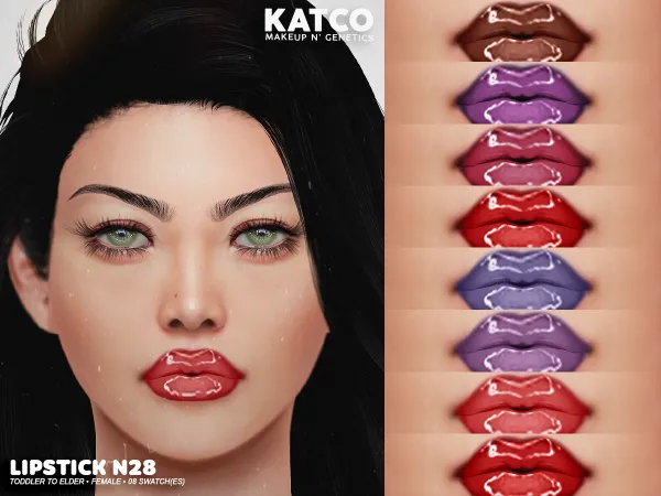 Alpha katco lipstick n28 - The Sims 4 Custom Content