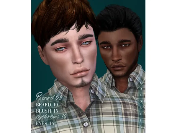 Alpha Beard 09 10 blush 15 eyebrows 16 eyes 16 Sims 4 by soloriya - The Sims 4 Custom Content