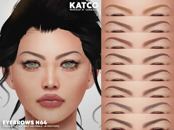 Alpha katco eyebrows n64 - The Sims 4 Custom Content