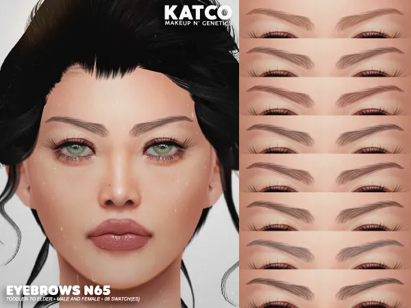 Alpha katco eyebrows n65 - The Sims 4 Custom Content