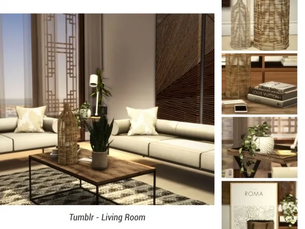 Alpha Tumblr Living Room - The Sims 4 Custom Content