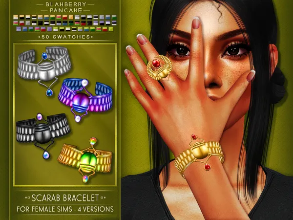 Alpha Blahberry Pancake Scarab Bracelet (F) by blahberry-pancake - The Sims 4 Custom Content