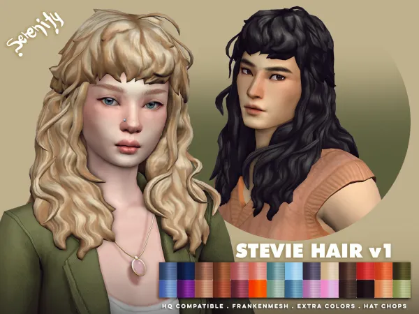 Maxis Match Stevie Hair 2 versions - The Sims 4 Custom Content