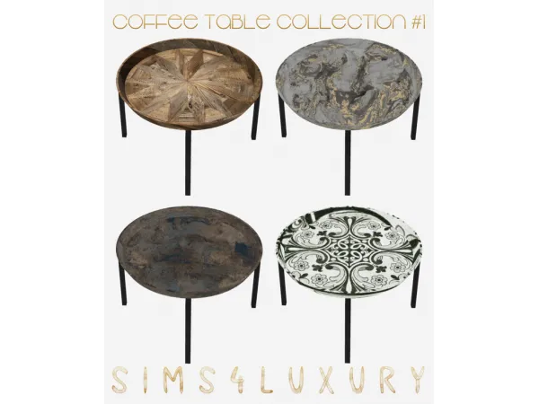 Alpha [ PUBLIC ] Coffee table Collection 1 by simsfinds - The Sims 4 Custom Content