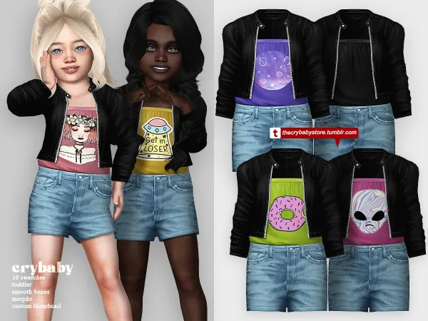 Crybaby Lost In Paradise Rocker Outfit - The Sims 4 custom content