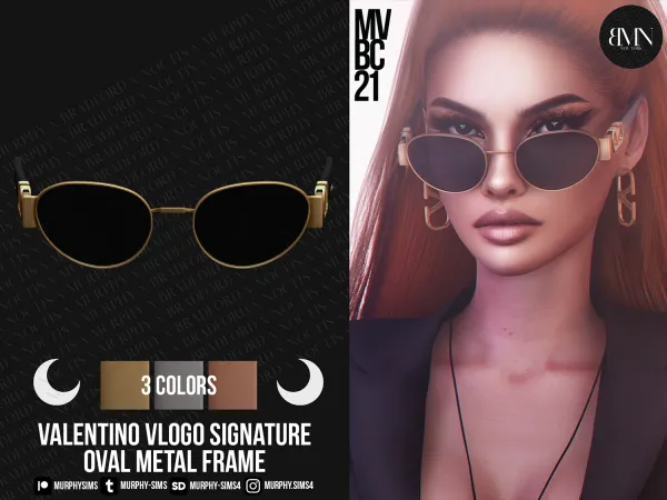 Alpha Valentino VLogo Signature Oval Metal Frame - The Sims 4 Custom Content
