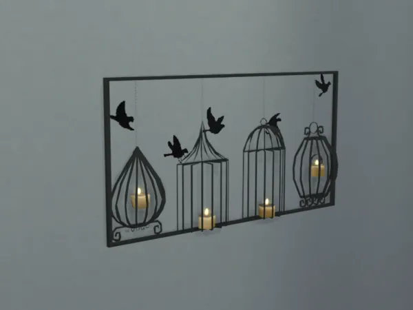 Mix Birdcage Candle Holder Display (BillLS4CCxBodaccia) - The Sims 4 Custom Content