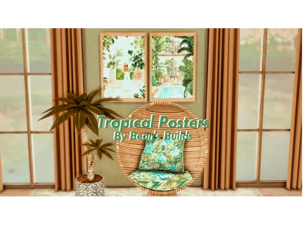 Maxis Match Tropical Posters - The Sims 4 Custom Content