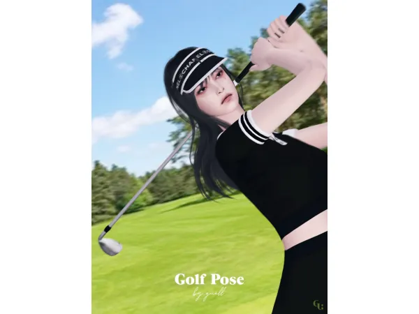 Mix [Guell] Golf Pose by simsfinds - The Sims 4 Custom Content