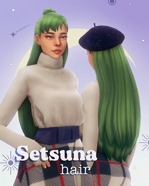 Maxis Match Setsuna hair by miikocc - The Sims 4 Custom Content