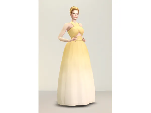 Maxis Match Bloom Gown _1 (24 color) by simsfinds - The Sims 4 Custom Content