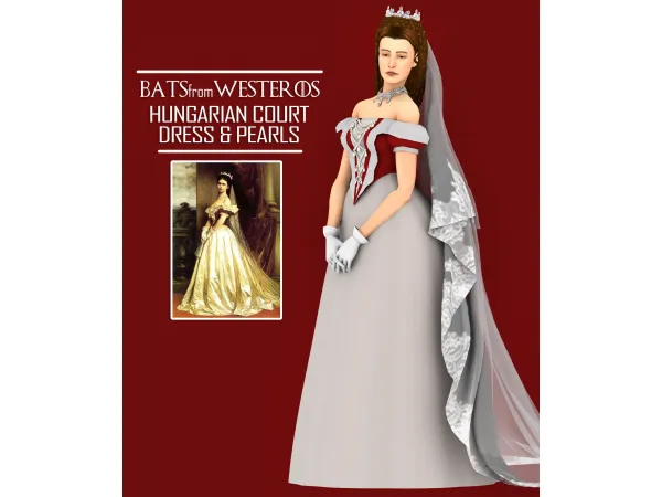 Maxis Match Hungarian Court Dress Pearls BatsFromWesteros by BatsFromWesteros - The Sims 4 Custom Content