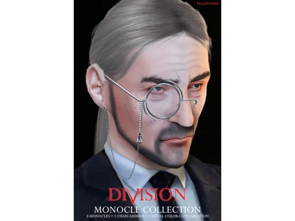 Mix DIVISION Monocle Collection by Pralinesims - The Sims 4 Custom Content