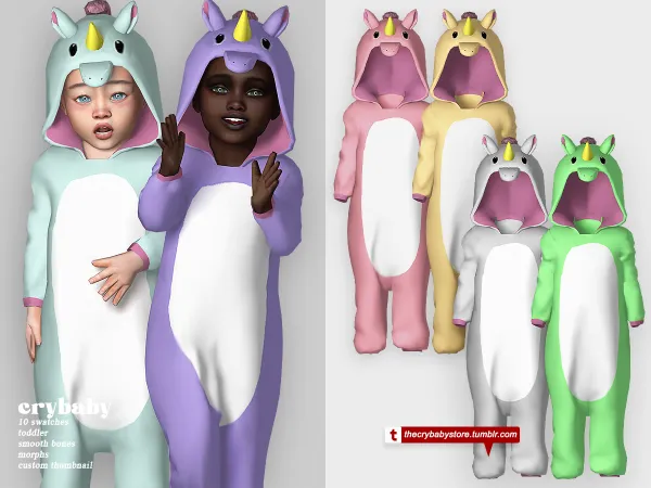 Alpha crybaby unicorn costume toddler - The Sims 4 Custom Content