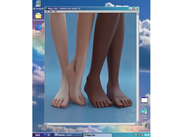 Alpha Default foot slider 2V by MAGIC BOT - The Sims 4 Custom Content