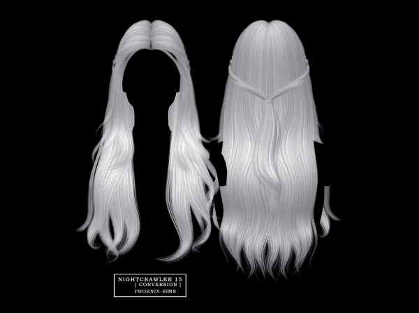Alpha Nightcrawler Hair 15 [ conversion ] - The Sims 4 Custom Content