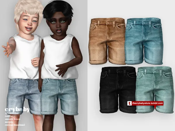 Alpha crybaby river shorts toddler - The Sims 4 Custom Content