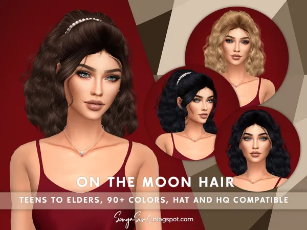 Alpha On The Moon Hair - The Sims 4 Custom Content