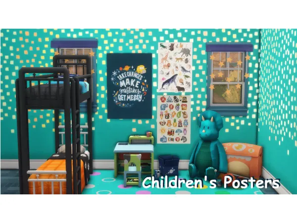 Maxis Match Children's Room Posters - The Sims 4 Custom Content