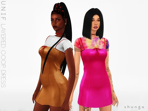 Alpha SHUNGA UNIF Coop Dress by shunga - The Sims 4 custom content