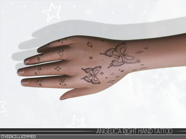 Mix Angelica right hand tattoo - The Sims 4 Custom Content