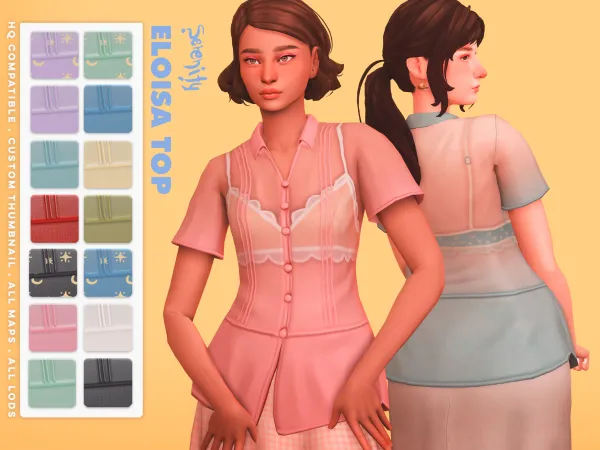 Maxis Match Aster Set Eloisa Top by serenity-cc - The Sims 4 Custom Content