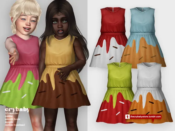 Alpha crybaby icre cream dress toddler by crybaby - The Sims 4 Custom Content