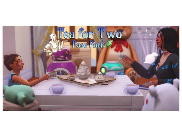 Maxis Match Tea for Two Pose Pack by SamsSims - The Sims 4 Custom Content
