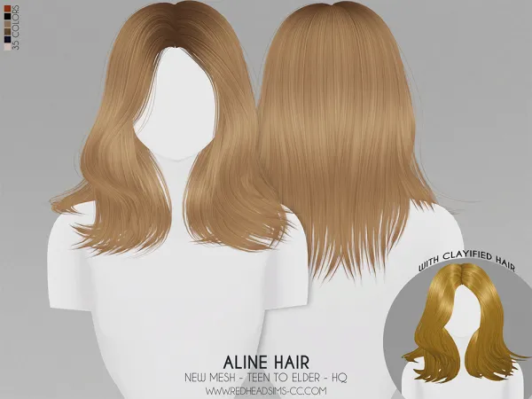 Alpha ALINE HAIR - The Sims 4 Custom Content