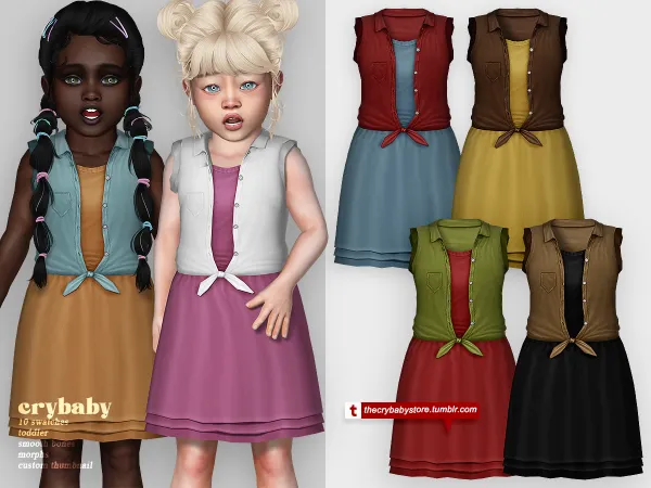 Alpha crybaby love you dress toddler by crybaby - The Sims 4 Custom Content