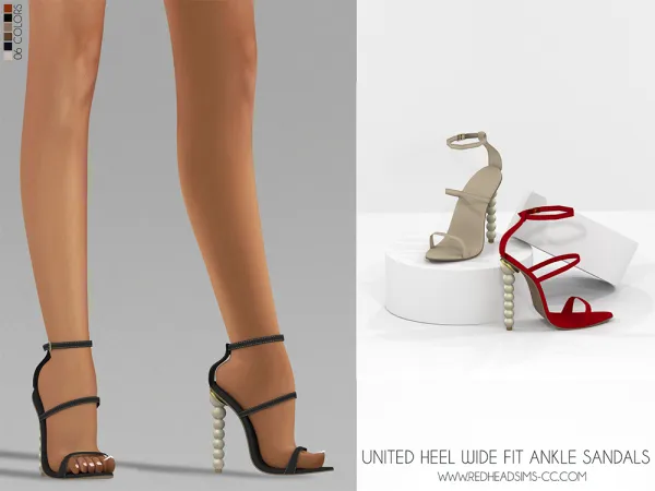 Alpha UNITED HEEL WIDE FIT ANKLE SANDALS - The Sims 4 Custom Content