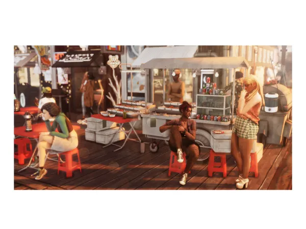 Maxis Match Street Food Vendor - The Sims 4 Custom Content