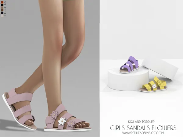 Alpha GIRLS SANDALS FLOWERS - The Sims 4 Custom Content