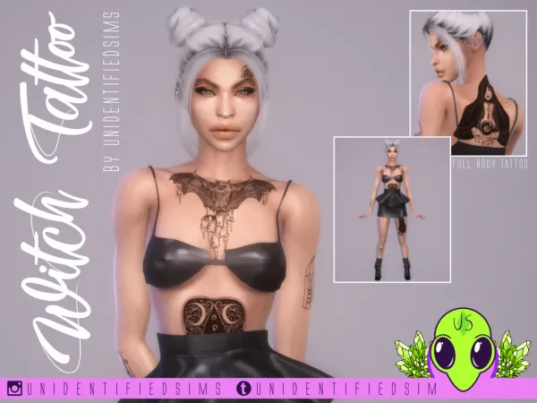 Mix Witchy Tattoos by unidentifiedsims - The Sims 4 Custom Content