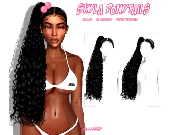 Alpha SKYLA PONYTAILS by BADDDIESIMS - The Sims 4 Custom Content