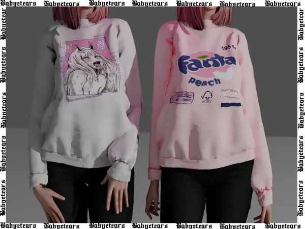 Alpha Fanta hoodie by babyetears - The Sims 4 Custom Content